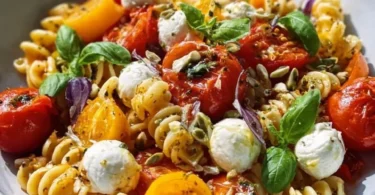 Nudelsalat mit Mozzarella und Kirsch-Extra-Tomaten
