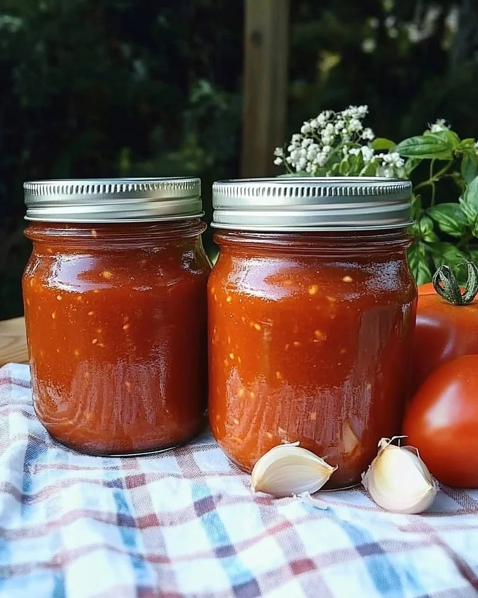 Ofen geröstete Tomatensoße aus frischen Tomaten und Kräutern.