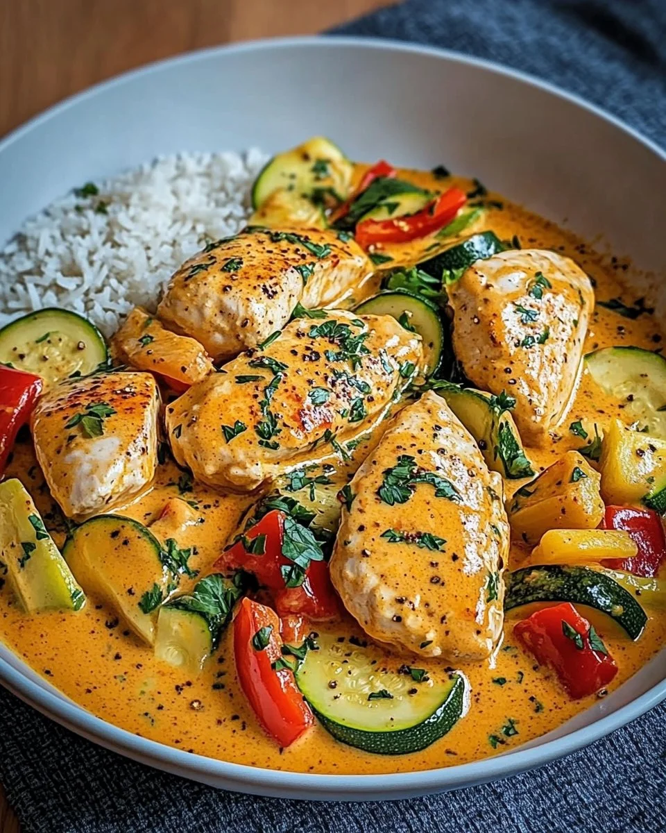 Paprika-Zucchini-Sahne-Hähnchen