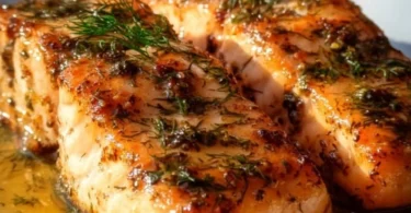 Perfekter Lachs aus dem Airfryer mit frischen Kräutern serviert