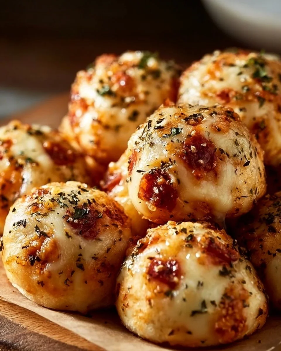 Leckere Pizza Bällchen, ideal als Snack oder Fingerfood für alle Anlässe.