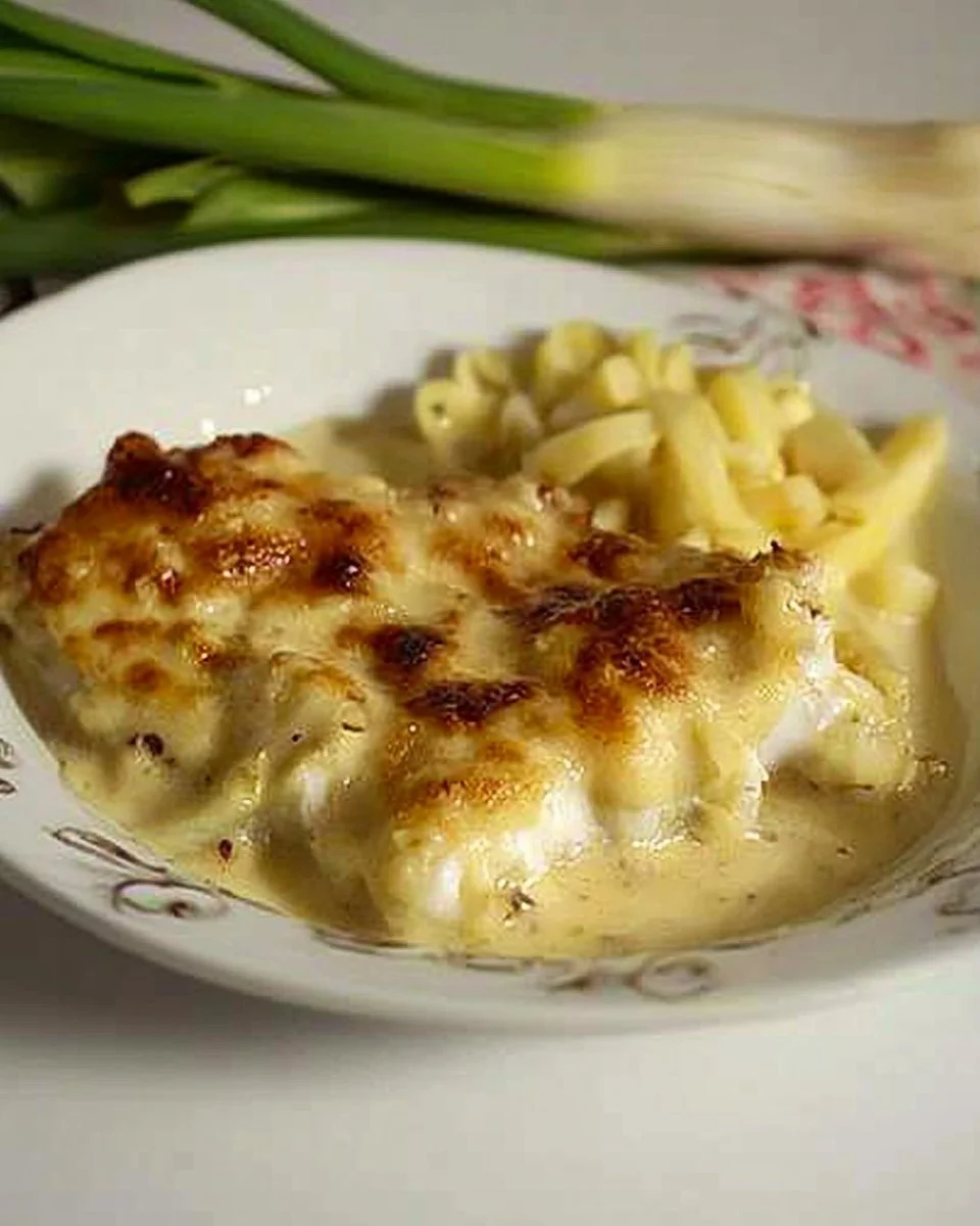 Pollockfilet mit Lauch-Zwiebel-Kruste