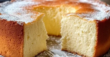 Leckeres Stück Quark-Rührkuchen auf einem Teller mit frischen Beeren