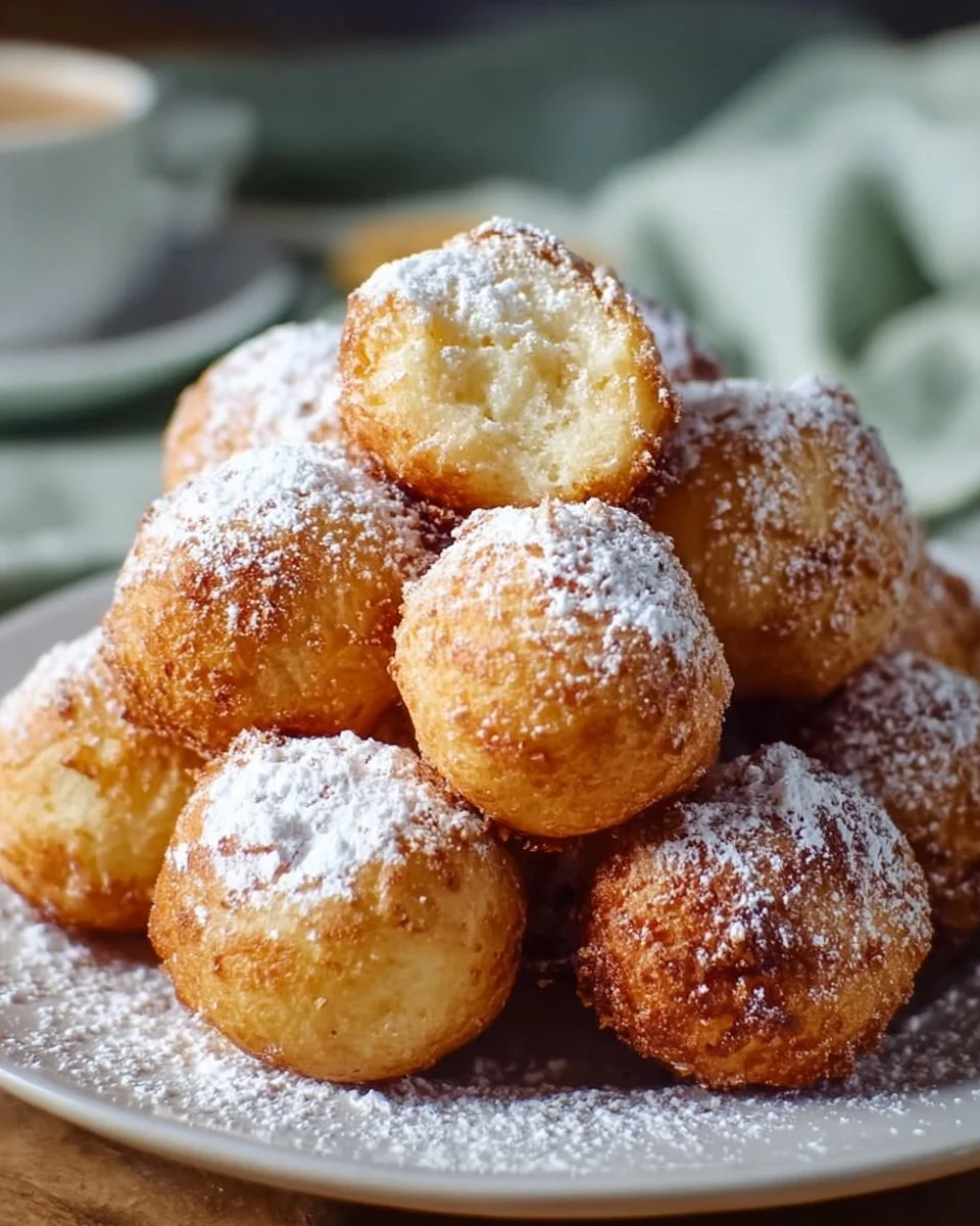 Leckere Quarkbällchen aus dem Airfryer auf einem Teller