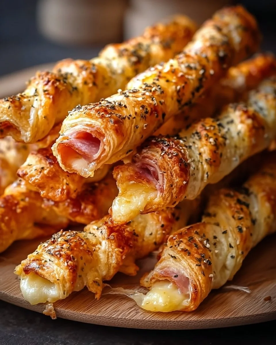 Rinder-Schinken-Käse-Sticks auf einem Teller serviert, ideal für Snacks.