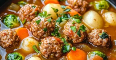 Rosenkohleintopf mit Hackbällchen - herzhaftes Rezept für kalte Tage