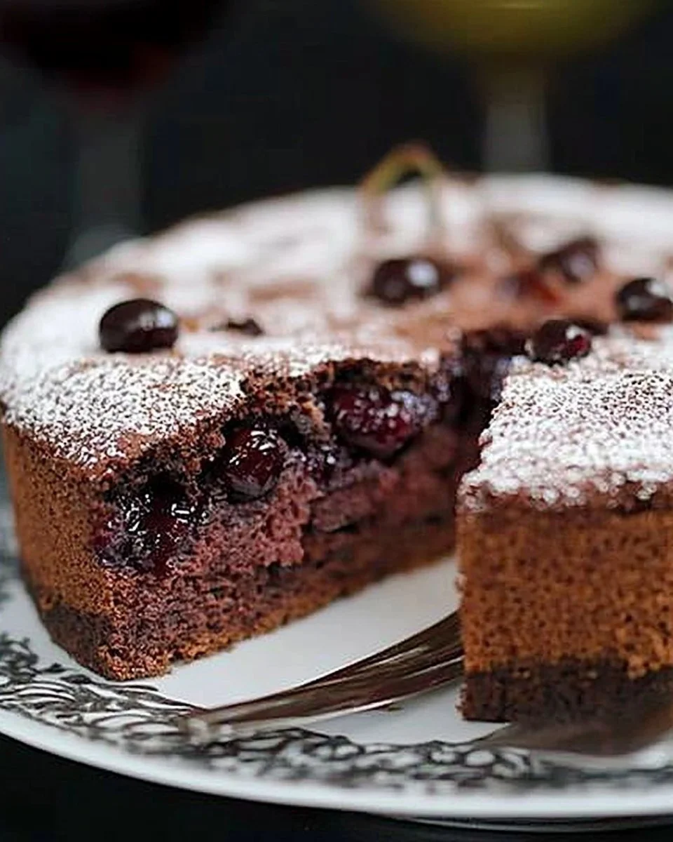 Rotweinkuchen mit Kirschen