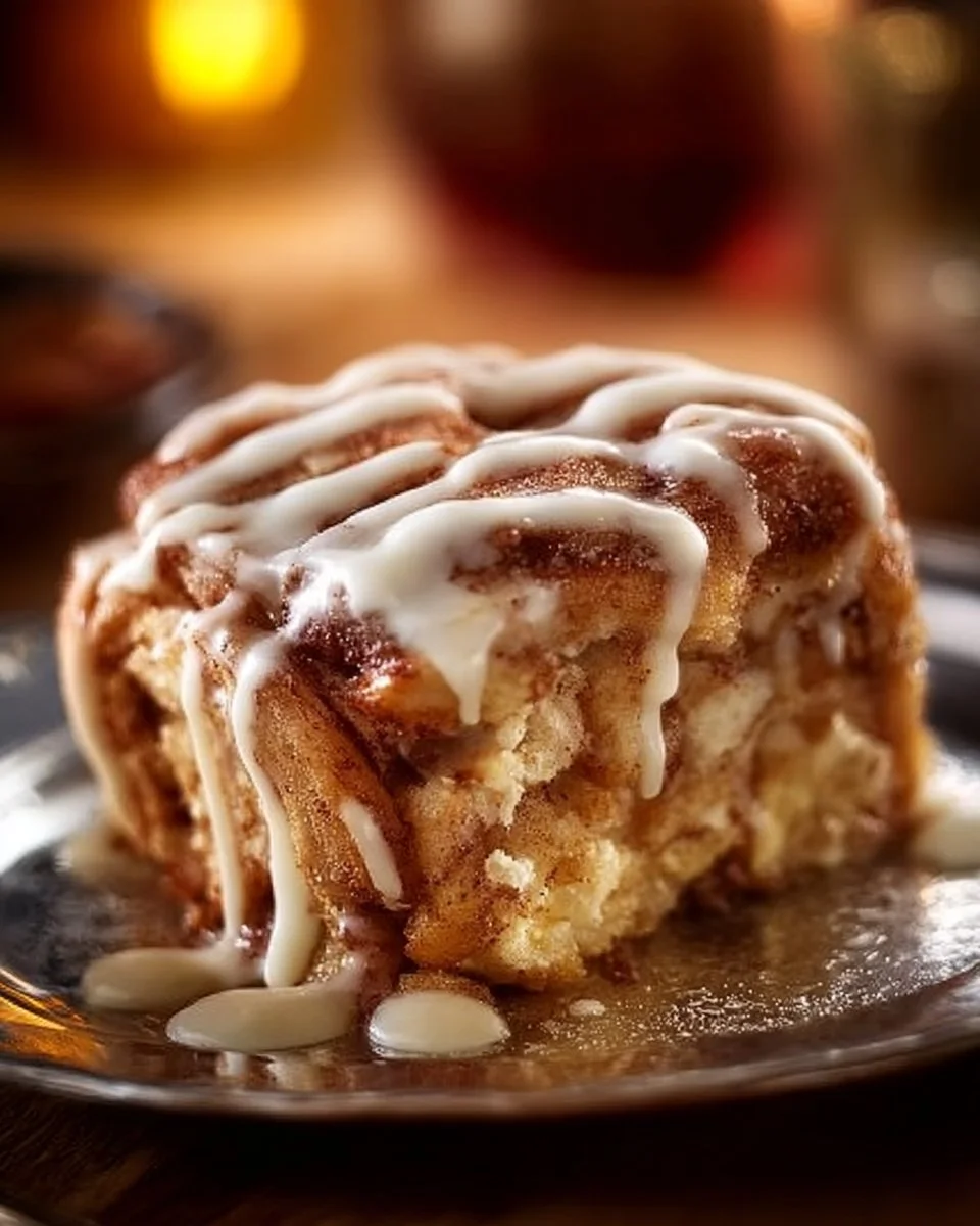 Saftiger Zimtschnecken Apfelkuchen auf einem Teller mit Zimt bestreut