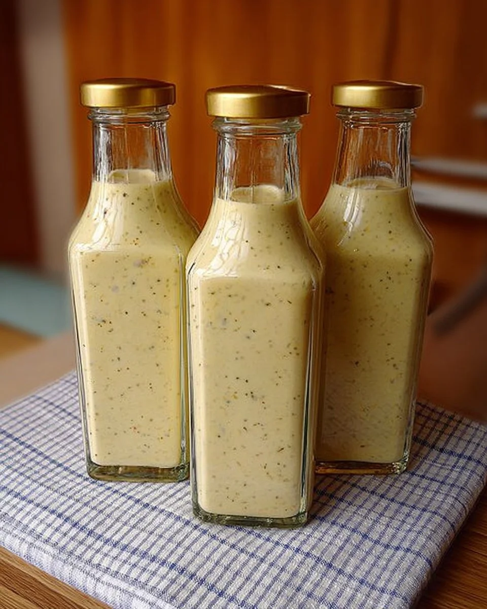 Selbstgemachtes Salatdressing für Vorrat in einem Glas