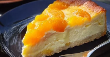 Sauerrahm Pudding Mandarinenkuchen mit frischen Mandarinen und Sahne