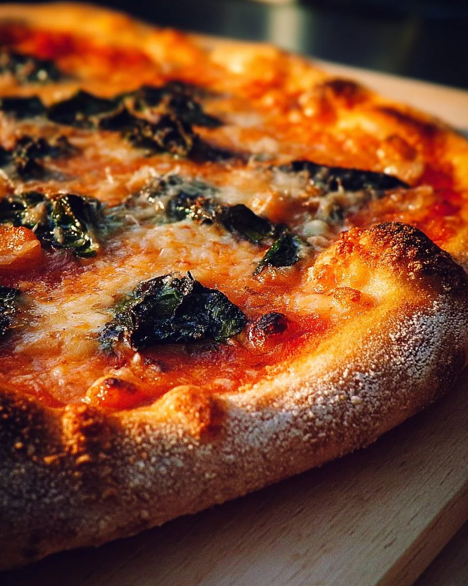 Leckere Sauerteigpizza mit frischen Zutaten und knusprigem Boden