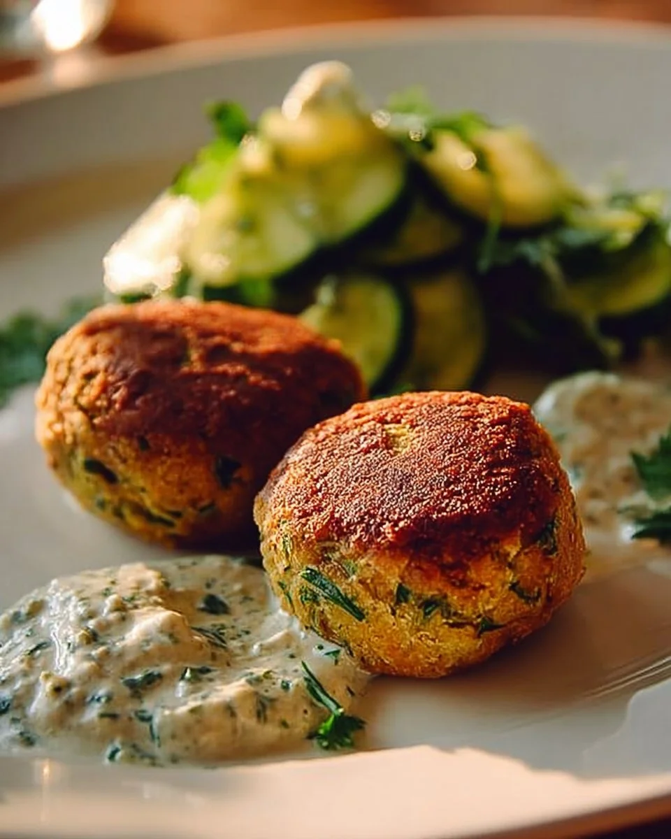 Schnelle Falafel aus Kichererbsenmehl frisch zubereitet auf einem Teller