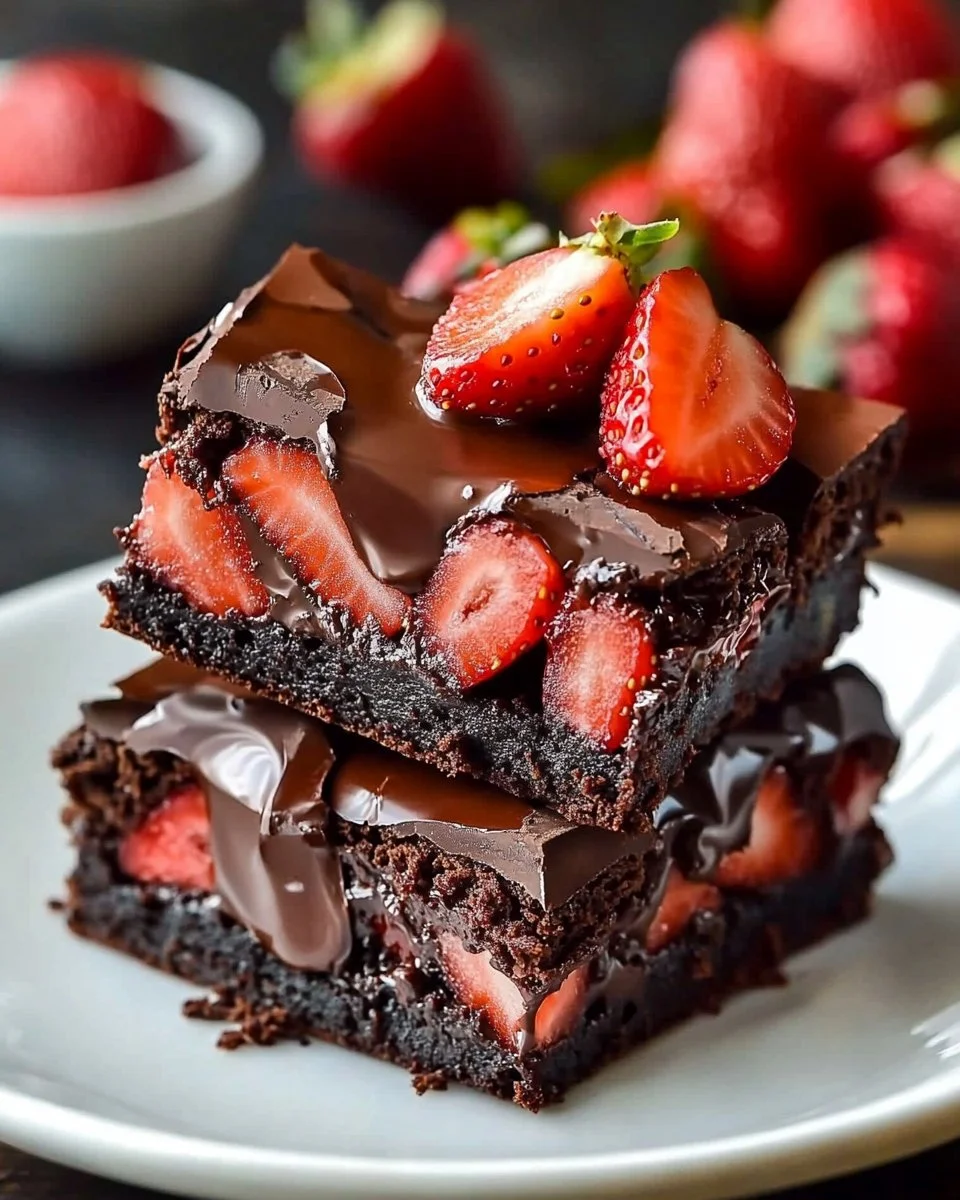 Schoko-Erdbeer-Brownies