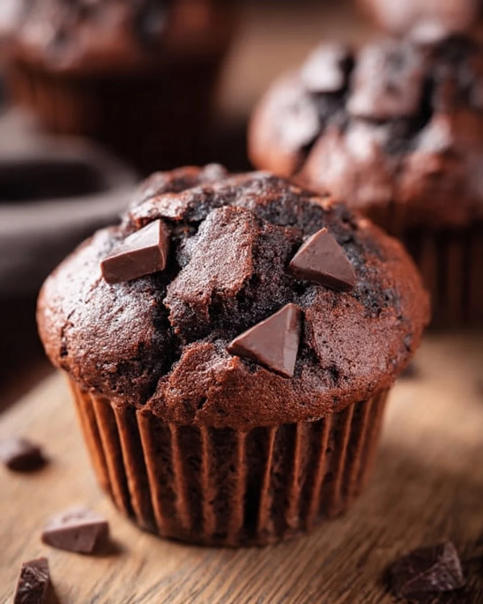 Schokoladen Muffins frisch gebacken auf einem Teller