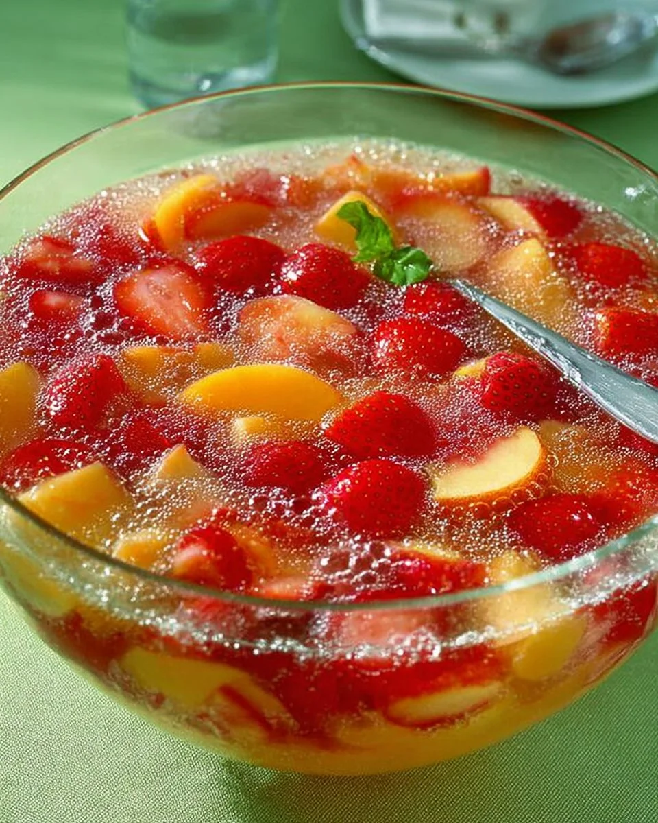 Erfrischender Sommergarten-Punsch in einer stilvollen Glaspräsentation