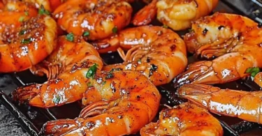 Schüssel mit frisch zubereiteten südlichen Garnelen