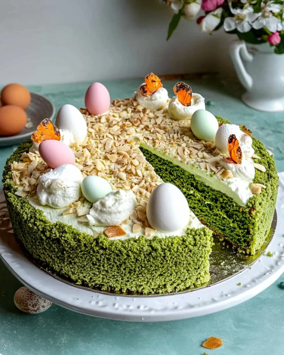 Süßer grüner Spinatkuchen