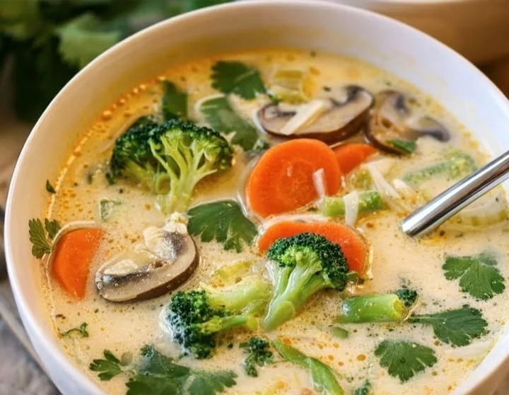 Thai-Coconut-Suppe mit Gemüse