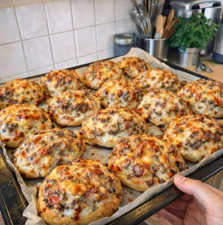 Überbackene Hackfleischbrötchen