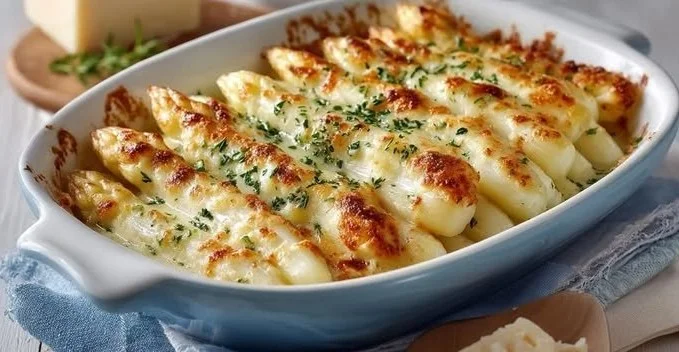 Überbackener Parmesan-Spargel – cremig & goldbraun