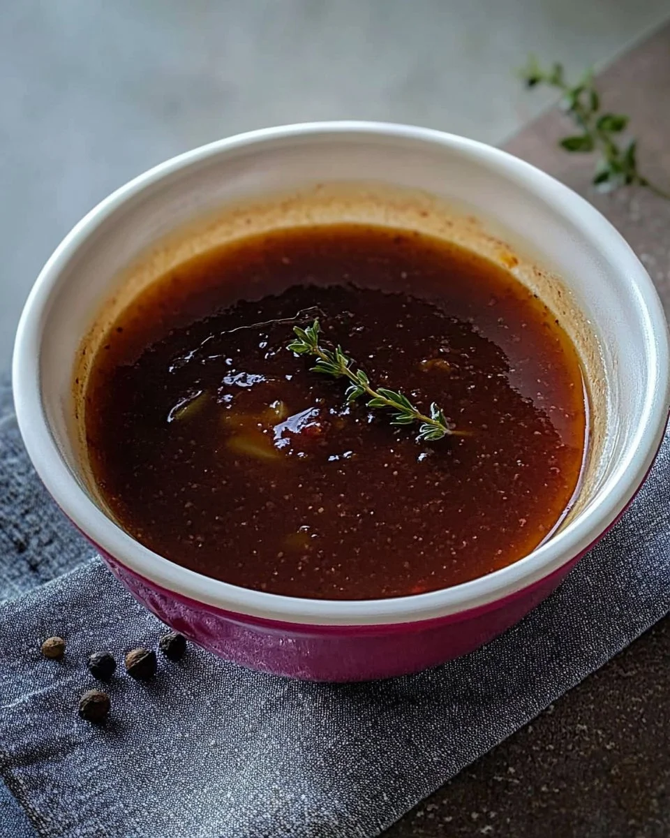 Vegane Rotweinsoße für pflanzliche Gerichte, reich an Geschmack und Aroma.