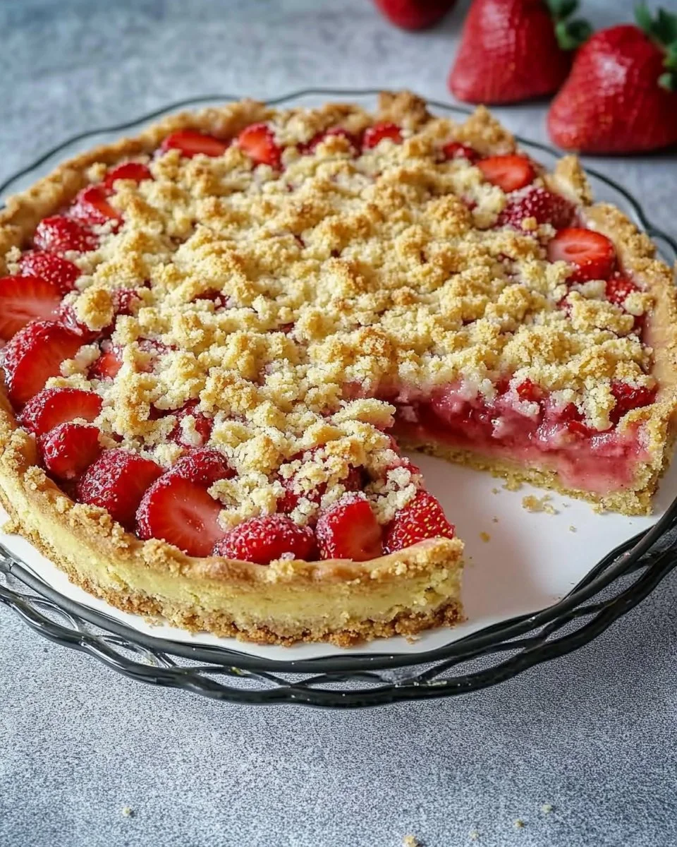 Vegan Strawberry Crumble Cake