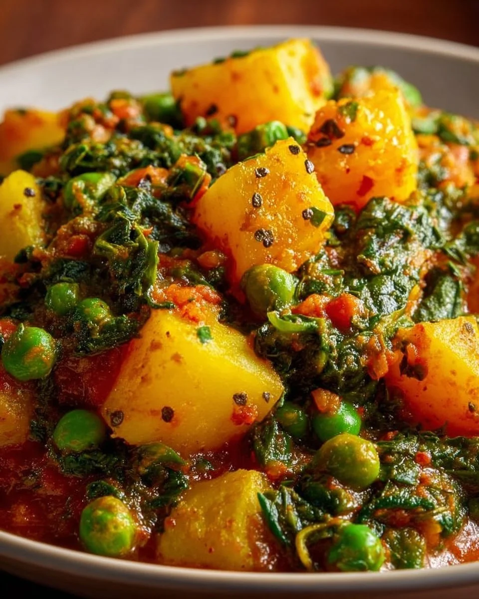 Veganes Kartoffelcurry Spinat Erbsen: Das einfache Rezept