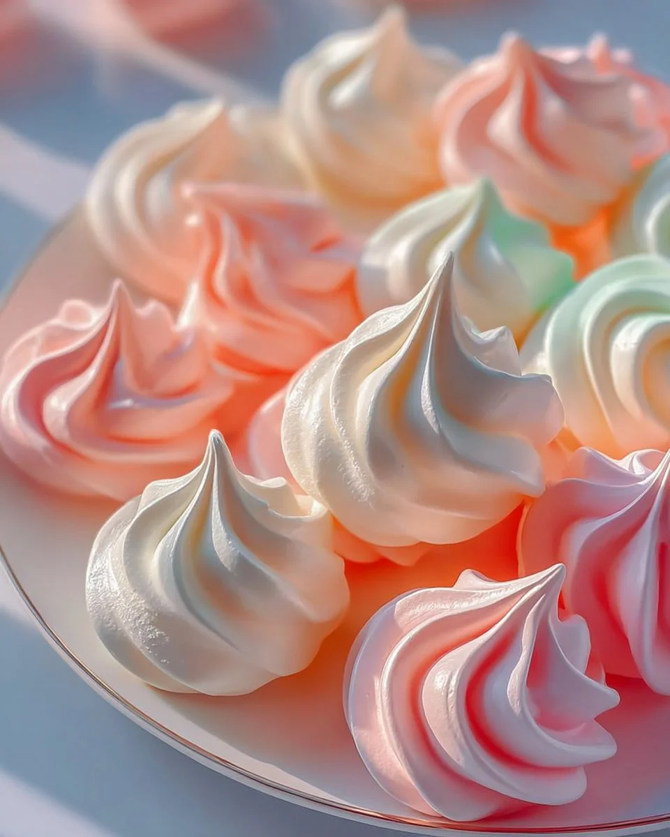 Wackelpudding-Baiser-Kekse auf einer platzierten Servierplatte