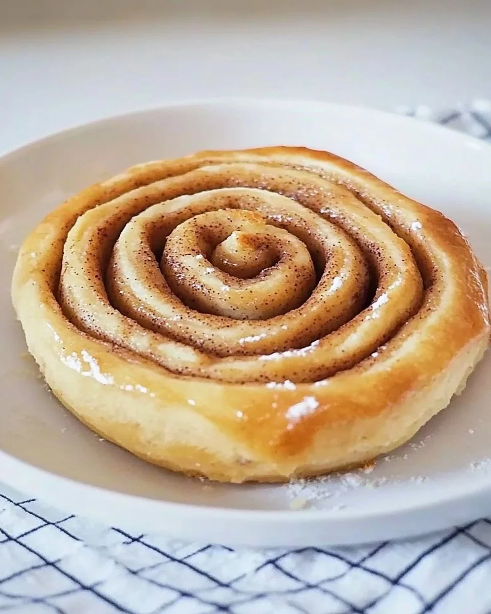 Frisch gebackene Zimtschnecken mit Zimt und Zucker, serviert auf einem Teller.