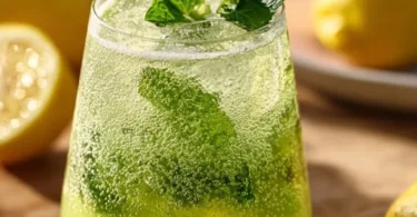 Zitronen-Limonade mit frischer Minze in einem Glas