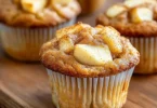 Frische Apfel-Zimt-Muffins auf einem Teller, ideal für Snacks und Desserts.