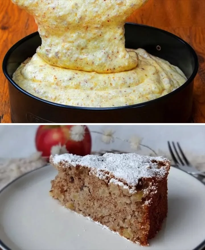 Saftiger Apfel-Zimt-Nusskuchen aus frischen Äpfeln und aromatischen Nüssen.