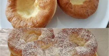 Leckere Auszogne oder Kirchweihnudeln auf einem Teller