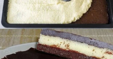 Bounty Kuchen ohne Backen mit Kokos und Schokolade