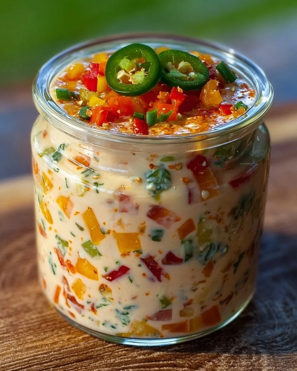 Bunter Party-Dip in einer Schüssel, ideal für Partys und gesellige Anlässe.
