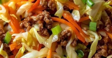 Chinakohl mit Hackfleisch in einer leckeren Pfanne zubereitet