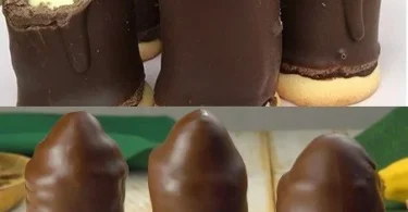 Eierlikör-Spitzen in einem dekorativen Glas serviert.