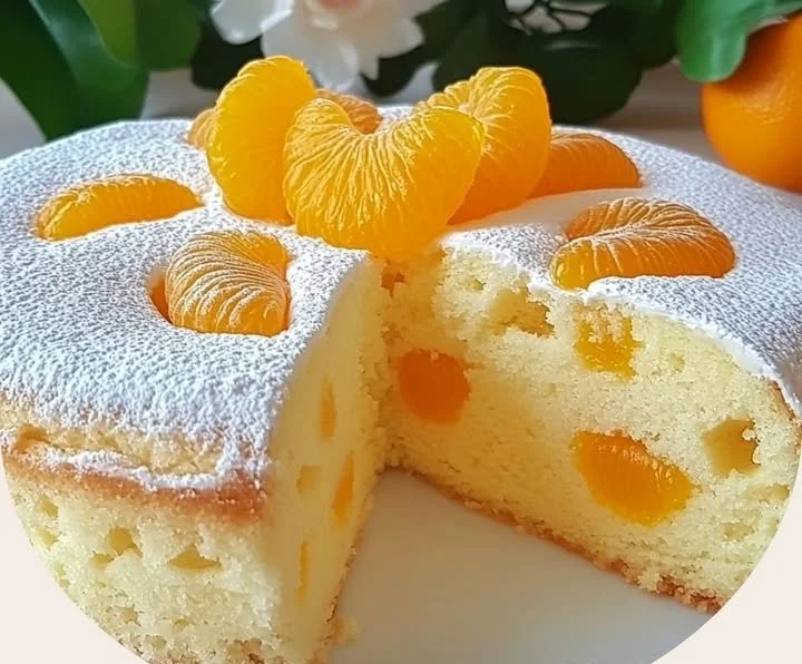 Einfacher Buttermilchkuchen mit Mandarinen