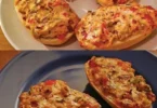Frisch gebackene Fernseh Brötchen auf einem Holzbrett serviert.