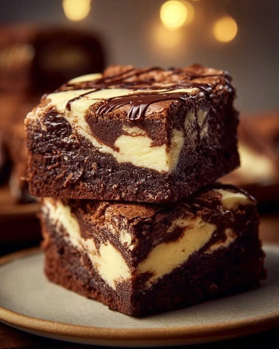 Leckere Frischkäse-Brownies mit Schokolade und einer cremigen Frischkäse-Schicht