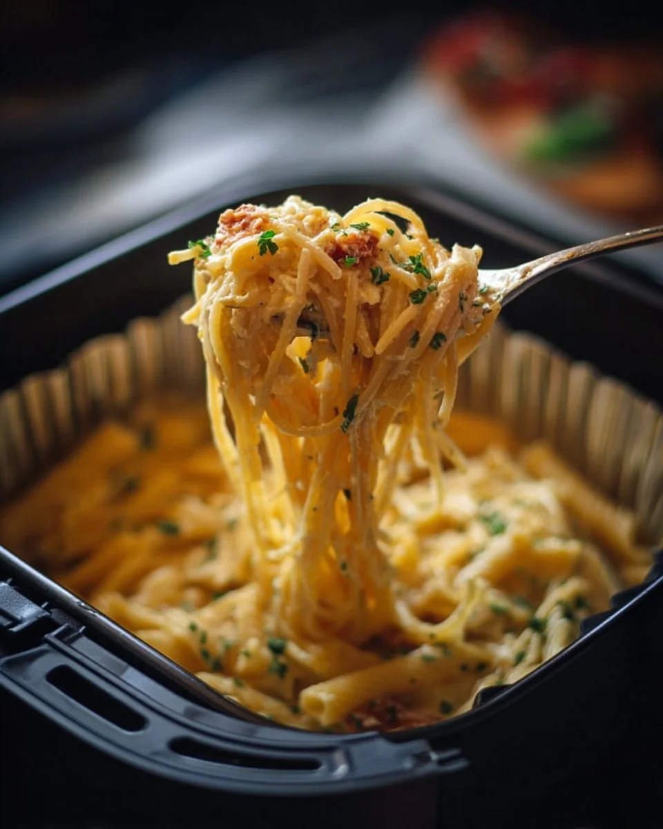 Gebackene Feta-Pasta mit frischem Gemüse und Gewürzen
