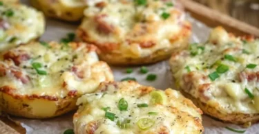 Gegrillte gefüllte Kartoffeln mit frischem Gemüse und Kräutern