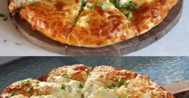 Griechisches Käsebrot mit frischem Käse und aromatischen Kräutern