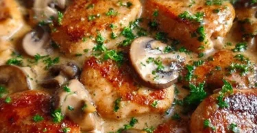Leckere Hähnchen-Pilzpfanne mit frischen Zutaten zubereitet