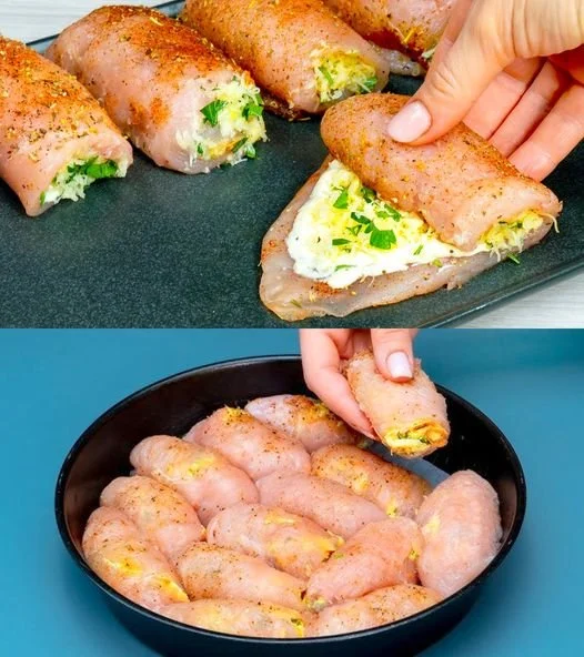 Hühnchen-Käse-Rollen