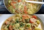 Kartoffel Hackfleischtopf mit Sauerrahm und Karotten