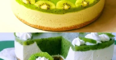 Kiwi Torte mit Frischkäse ohne Backen, erfrischendes Dessert.