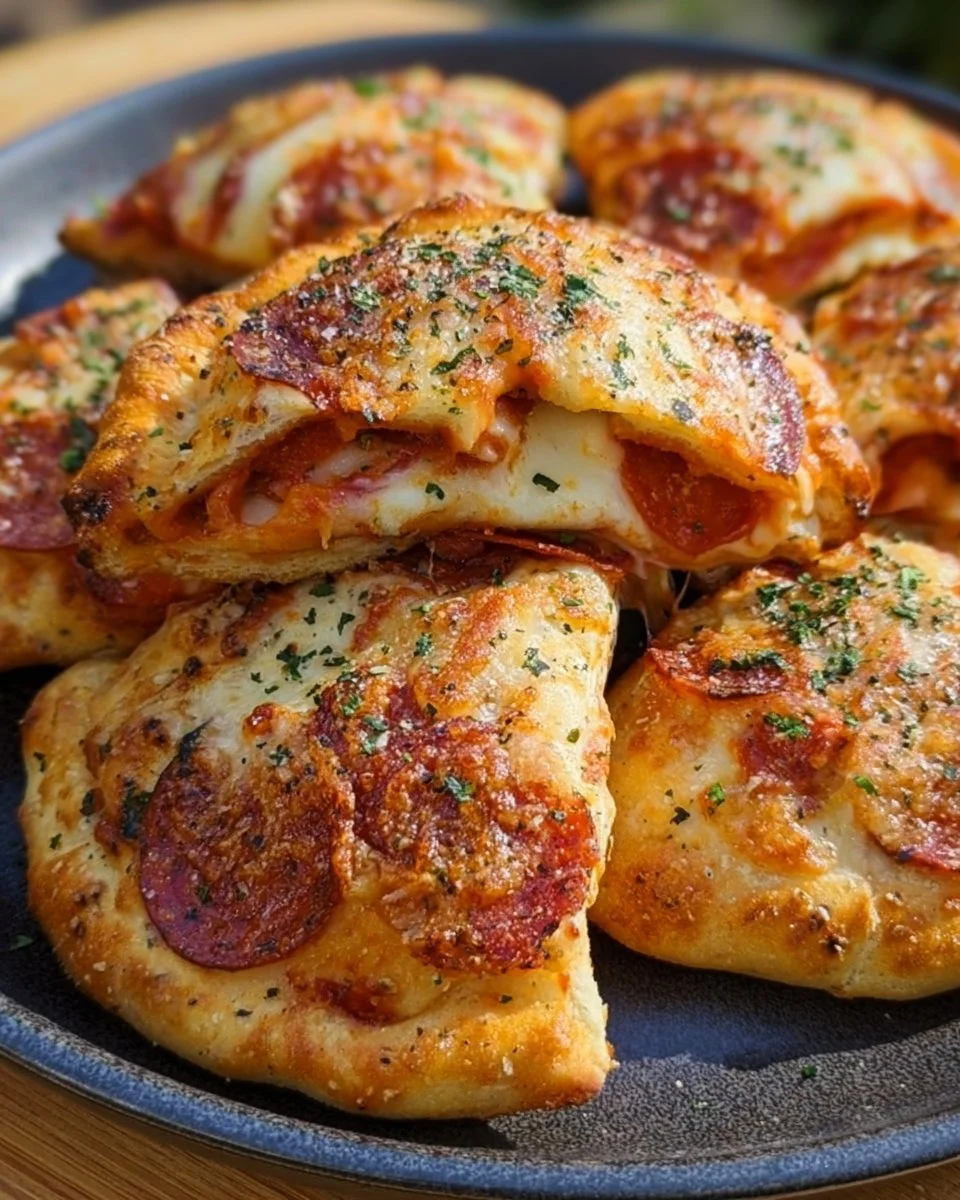 Leckere Luftfritteusen-Calzonen frisch serviert