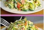 Napa-Kohl Gurkensalat mit frischen Gurken und einer leichten Dressing-Option