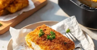 Panierter Feta aus der Heißluftfritteuse, knusprig und lecker zubereitet